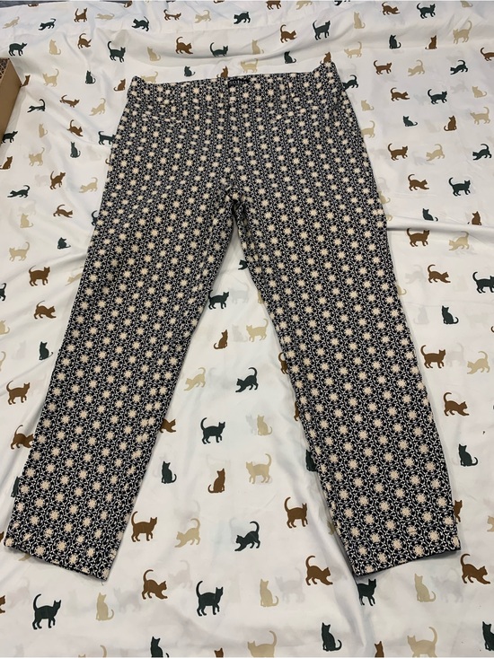 Soho Apparel Pants - Soho Apparel Black and Cream Tile Print Ankle Dress Pants